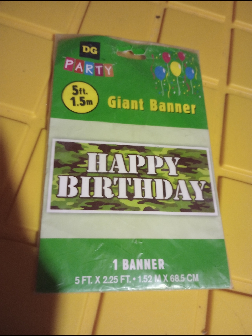 Green Camo "Happy Birthday" Giant Banner